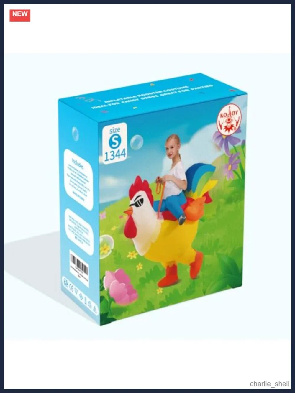 Kids Inflatable Chicken Costume Rooster Blow Up Halloween Party Suit